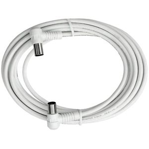 Axing antene priključni kabel [1x 75 Ω antenski muški konektor - 1x 75 Ω antenski ženski konektor] 7.50 m 85 dB  bijela
