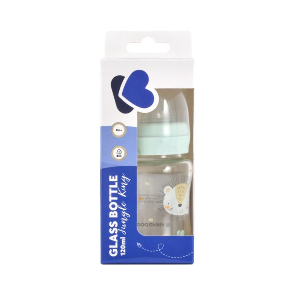 Kikka Boo Staklena flašica Jungle King 120ml 0m+ Mint slika 3