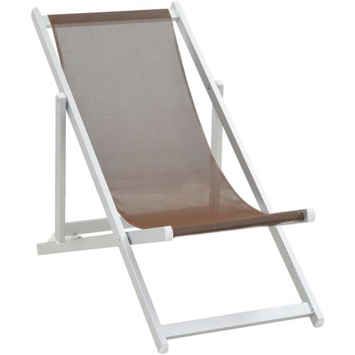 Sklopive stolice za plažu od aluminija i tekstilena 2 kom smeđe slika 11
