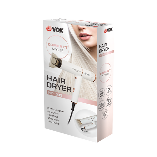 Vox HT 1039 Compact Styler  Fen za kosu, 1200 W, Sklopiva drška slika 5