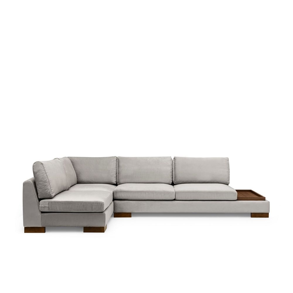 Tulip Kutna Sofa Lijeva Bez Poufa - Svijetlo Siva slika 6