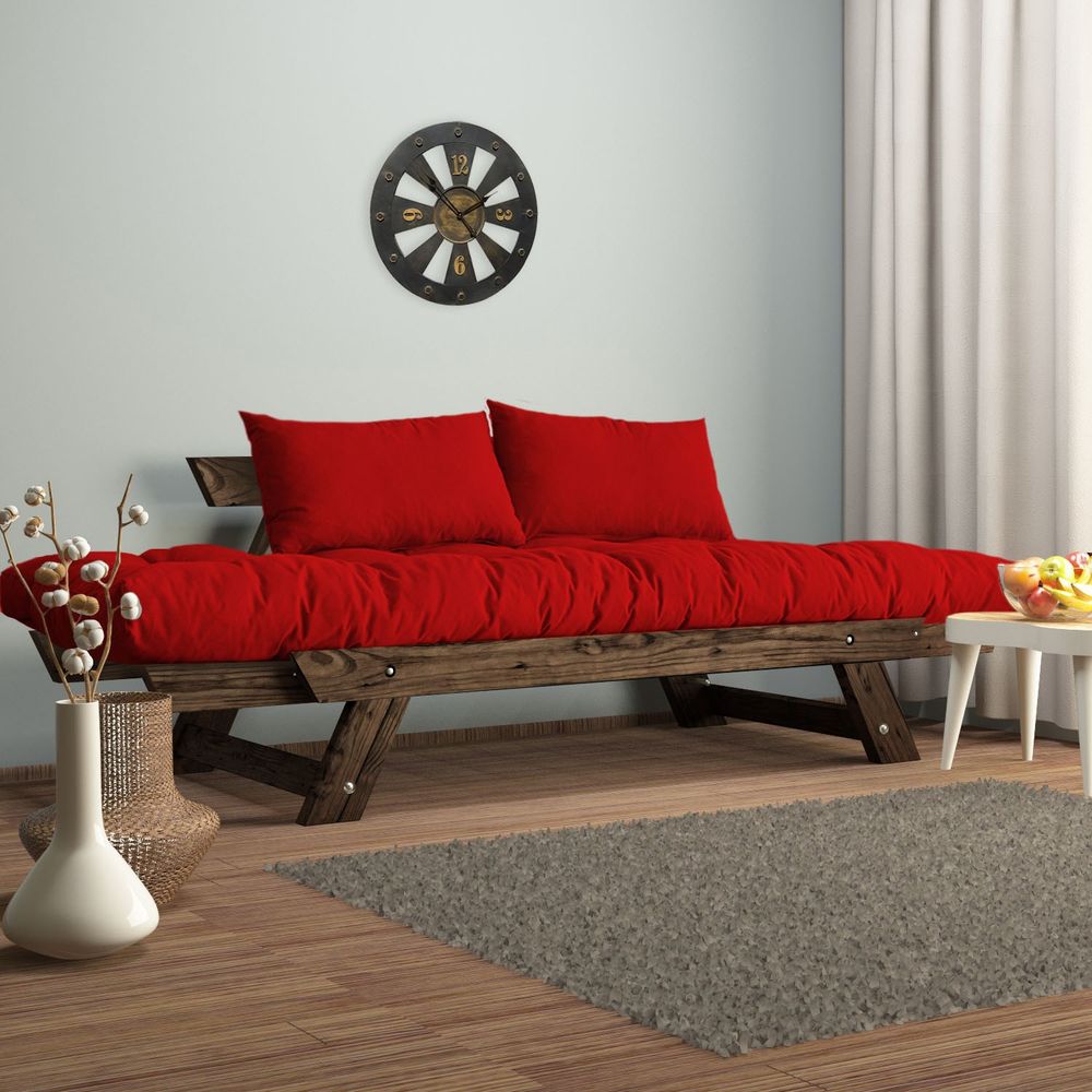 Dvosjed sofa CPT8114-210 - boje: Orah, Crvena i Vrtna slika 3