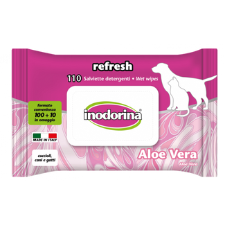 Inodorina Vlažne maramice za pse i mačke Refresh Aloe Vera 110 k