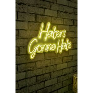 Wallity Ukrasna plastična LED rasvjeta, Haters Gonna Hate - Yellow
