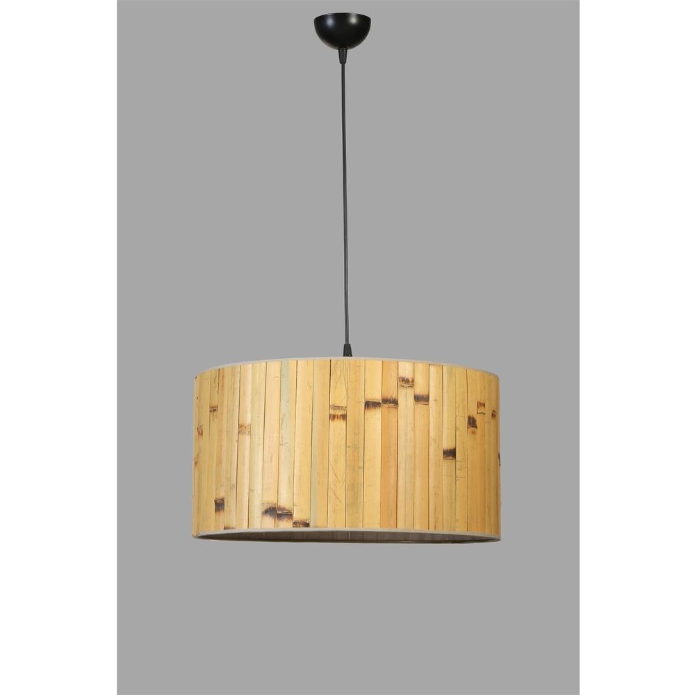 Bambu 02 Abajurlu Tekli Sarkıt Avize - Oak Black slika 4