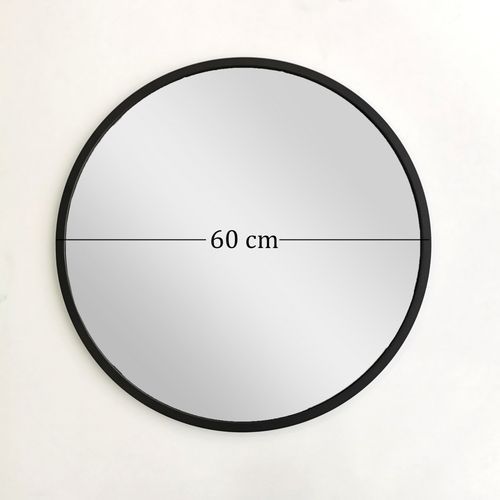 Siyah Metal Çerçeve Yuvarlak Ayna A709 Black Mirror slika 11