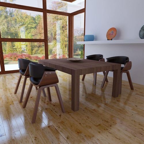 Blagovaonske stolice 4 kom od zaobljenog drva i umjetne kože slika 8
