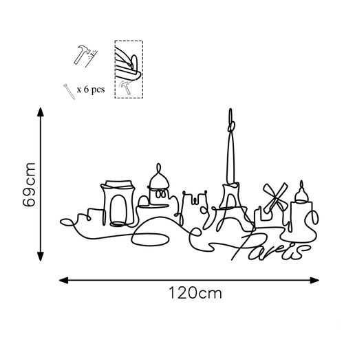 Wallity Metalna zidna dekoracija Paris slika 6