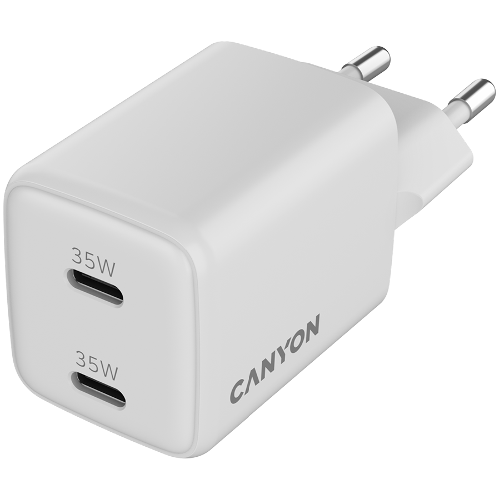 CANYON Punjač CU35CC GaN 35W 2xPD EU Bijeli slika 3
