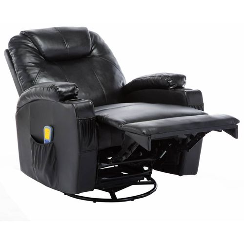 Električna ljuljajuća fotelja za masažu od umjetne kože crni slika 34