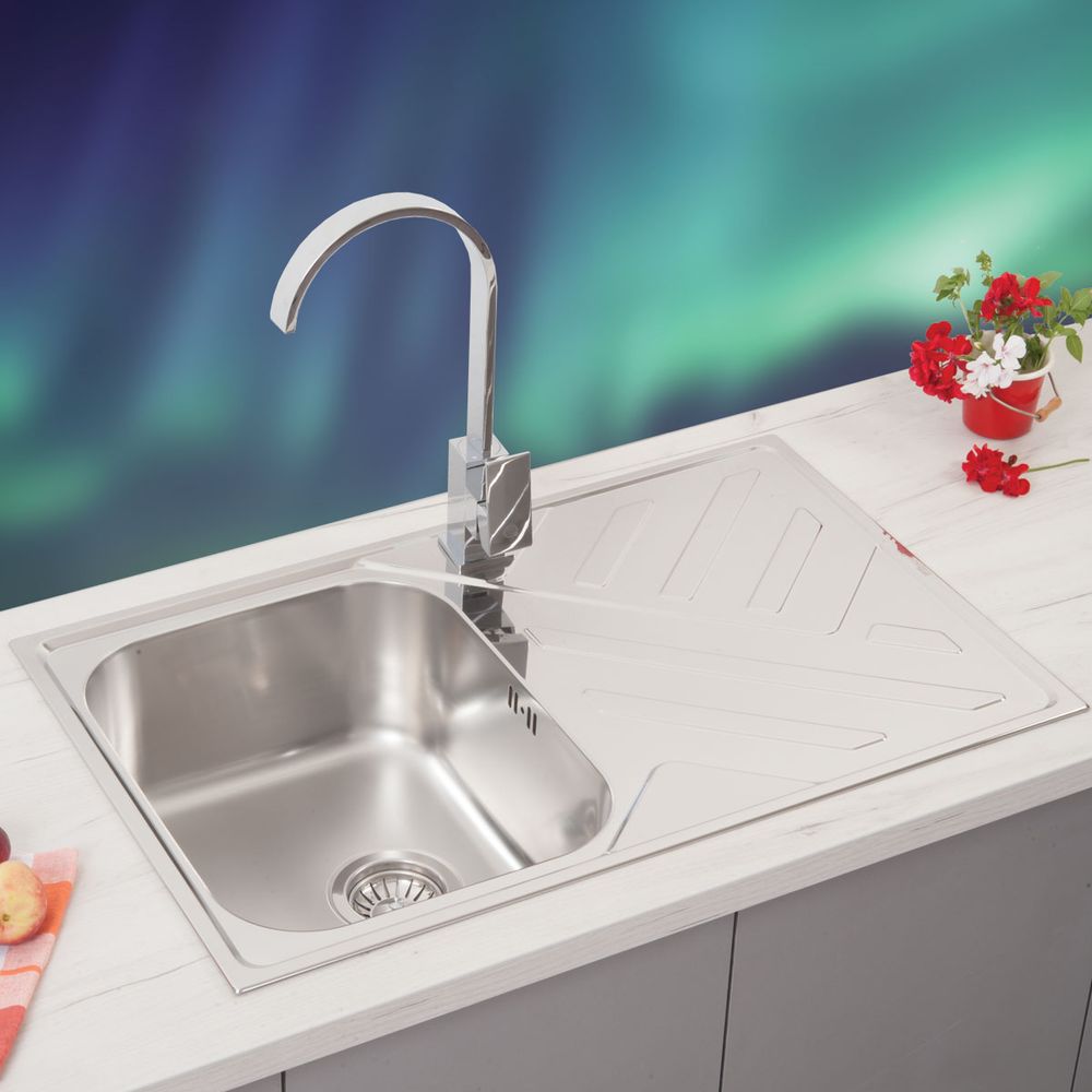Metalac usadni sudoper AURORA 1D inox slika 2