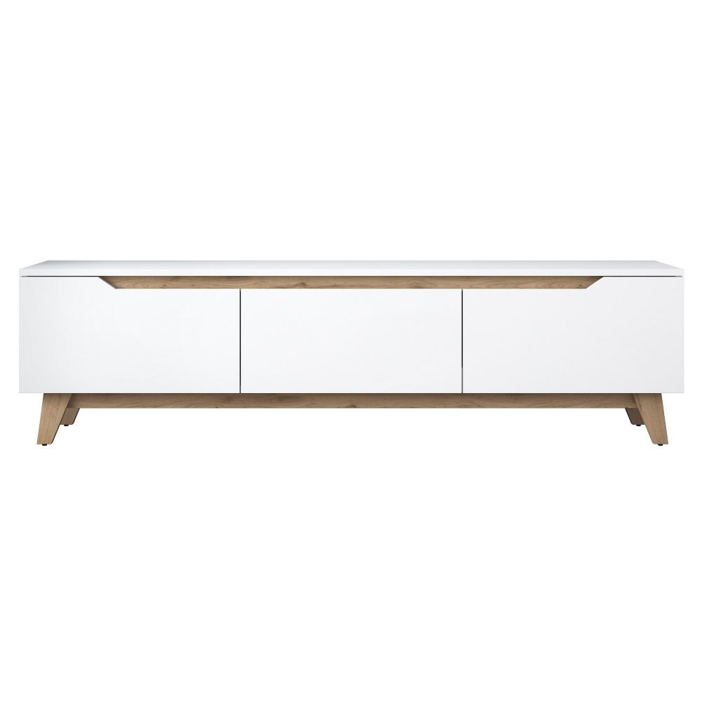 TV Stalak D1 - 2472 u bijeloj boji sa detaljima oraha slika 7