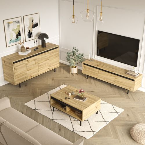 Hanah Home LV34-KL Oak
Black Living Room Furniture Set slika 2