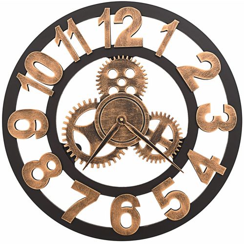Zidni sat metalni 58 cm zlatno-crni slika 10