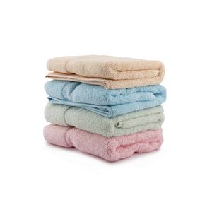 Set Ručnika u Pastelnim Bojama (4 Komada) - Stil 3, Svijetlo Roza, Vodena Zelena, Šampanjac, Svijetlo Plava