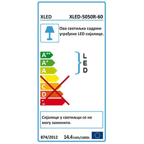 XLED 5050R-60 LED traka IP20,60 Led/m,bez zaštite/14.4W/m,5m kotur, Crvena slika 2