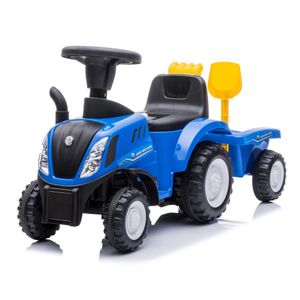 Dječji traktor guralica s prikolicom New Holland plavi
