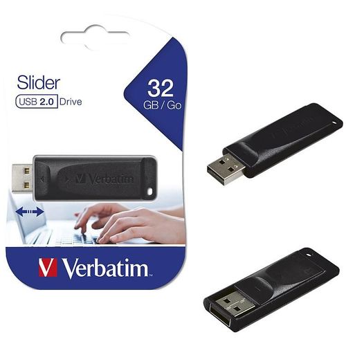 USB 32GB 2.0 Verbatim Store'n'Go slider crni V098697 slika 1