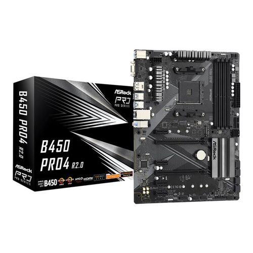 Matična ploča ASRock B450 PRO4 R2.0, AM4, DDR4, 4xSATA, ATX slika 1