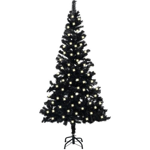 Umjetno božićno drvce LED sa stalkom crno 120 cm PVC slika 9