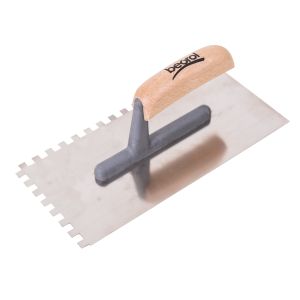 Beorol Gleterica Inox, kratka osnova drvena drška, nazubljena 8x8mm