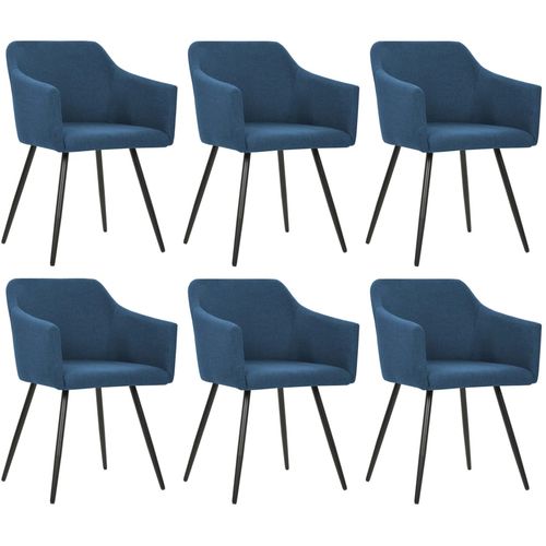 Blagovaonske stolice od tkanine 6 kom plave slika 16