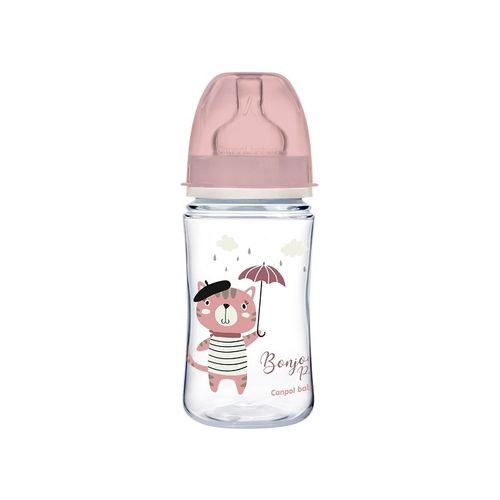 Canpol baby flašica 240ml široki vrat, pp - bonjour paris - pink slika 1