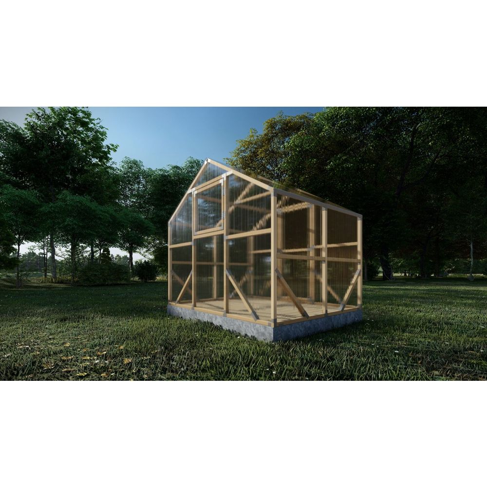 Drveni plastenik CASA S 2.6m x 2m, polykarbonat 4mm slika 1