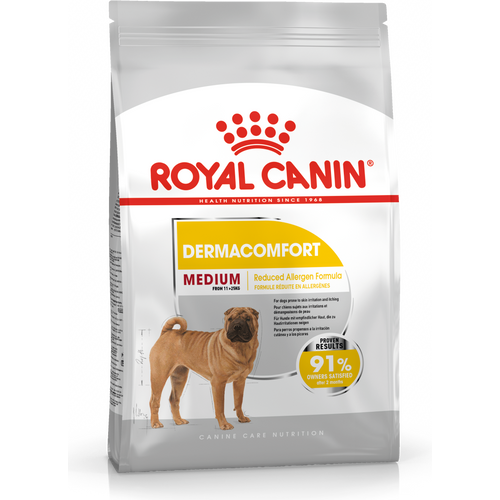 ROYAL CANIN CCN Dermacomfort Medium, potpuna hrana za pse - Za odrasle i starije pse srednje velikih pasmina (od 11 do 25 kg) - Stariji od 12 mjeseci - Psi skloni iritaciji kože i češanju, 3 kg slika 1