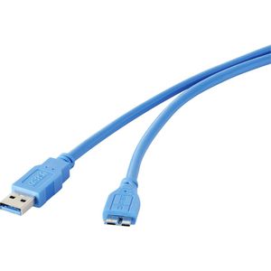 Renkforce USB kabel USB 3.2 gen. 1 (USB 3.0) USB-A utikač, USB-Micro-B 3.0 utikač 1.00 m plava boja pozlaćeni kontakti RF-4264542