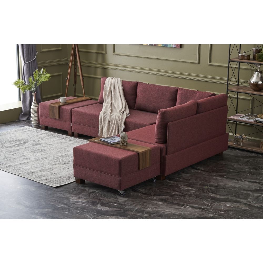 Fly Ugaona Sofa Krevet Desna - Grimizno Crvena slika 2