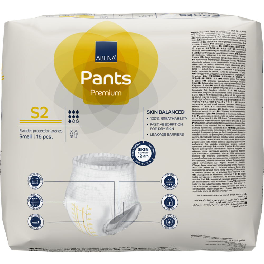 Abena Pants Premium pelene-gaćice za inkontinenciju S2  16kom  60-90cm slika 2