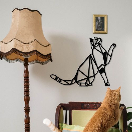 Cat Metal Decor Black Decorative Metal Wall Accessory slika 1