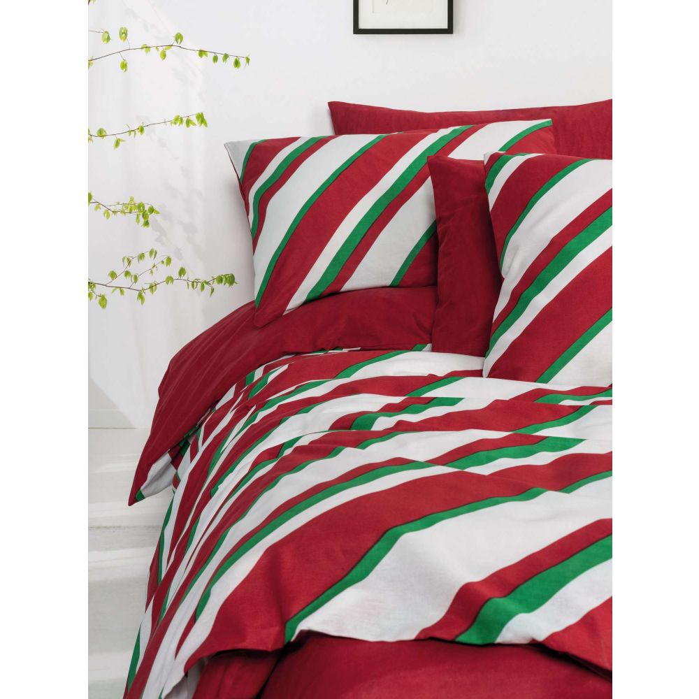 Ranforce double quilt cover set Merry, colours: red, green, white slika 3