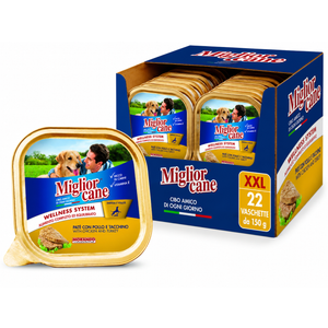 Miglior hrana za pse u posudi, Piletina i Puretina, 22x150 g, XXL