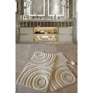 Wave - Ecru Ecru Bathmat Set (3 Pieces)