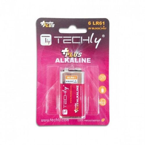 TECHLY BATERIJE 9V LR61 ALKALINE slika 1