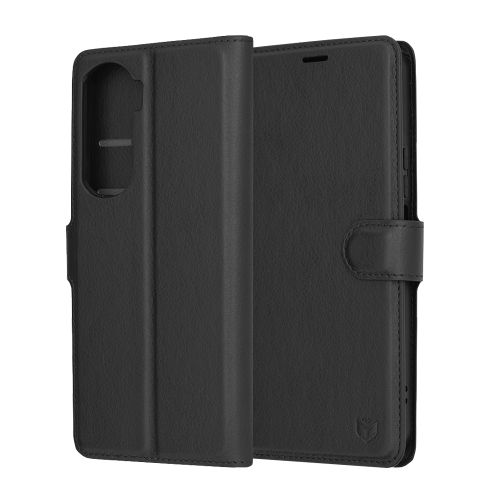 Techsuit - Leather Folio preklopna wallet maska za Honor 90 Lite - crna slika 1