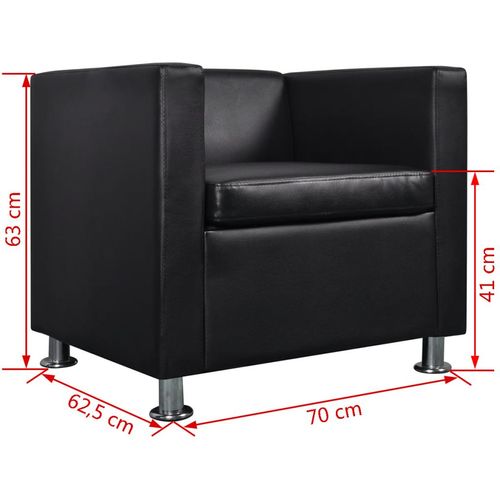 Fotelja od umjetne kože crna slika 12