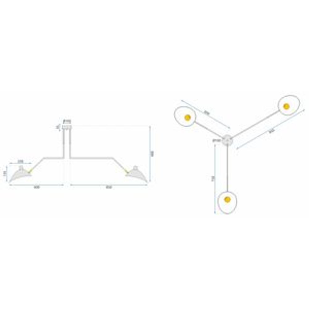 TOOLIGHT Stropna svjetiljka crna 3 ruke APP569-3C slika 2