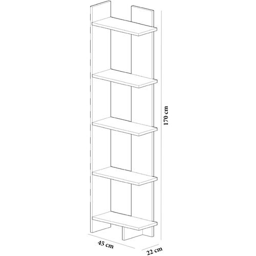 Woody Fashion Polica za knjige, Als - Teak, White slika 4