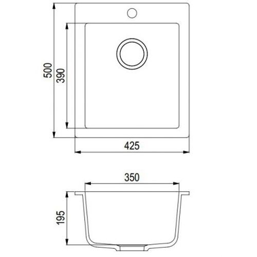 Sudoper Helika SIMPLEX SQS100-AW Alumetallic slika 3