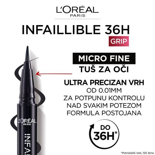 L'Oréal Paris Infaillible Grip 36H Micro Fine Eyeliner​ 01 Obsidian  slika 4