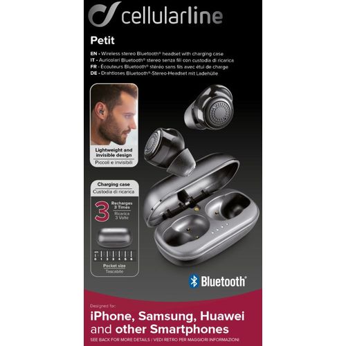 Cellularline Bluetooth TWS slušalice Petit crne slika 3