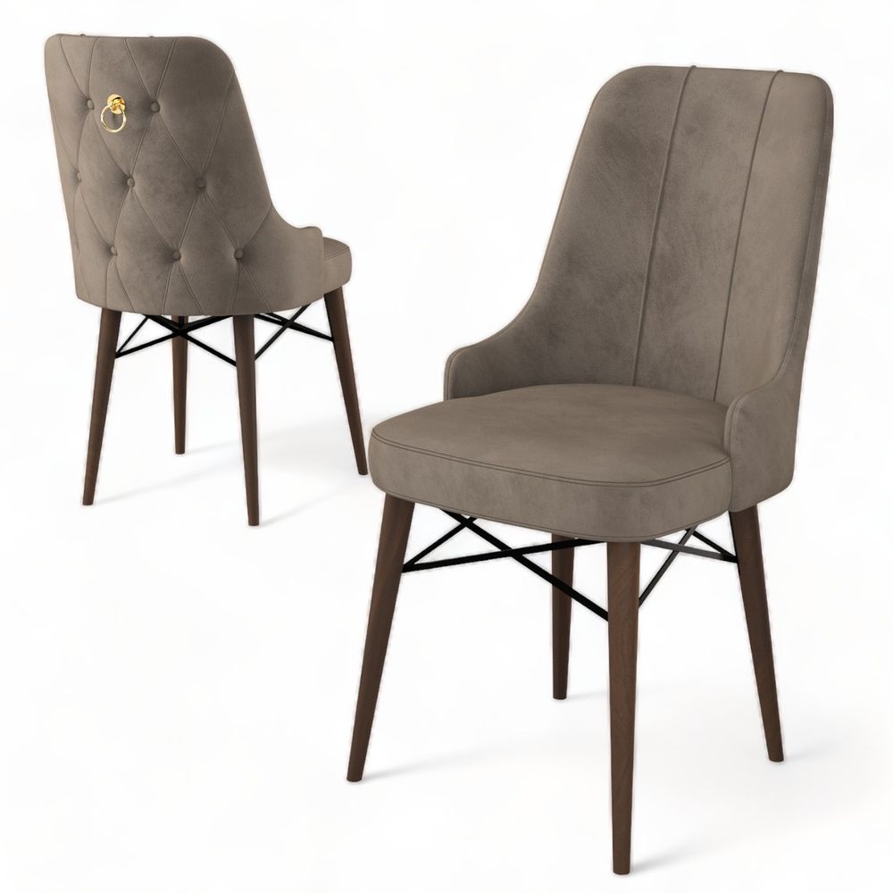 Pare - Cappuccino, Smeđi Set Stolica (4 Komada) slika 3