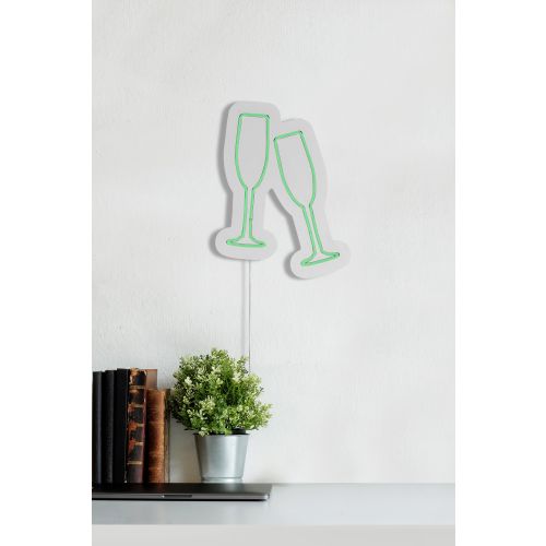 Wallity Ukrasna plastična LED rasvjeta, Champagne Glasses - Green slika 4