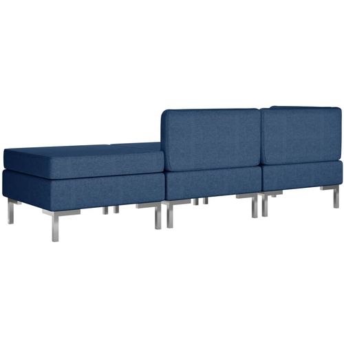 3-dijelni set sofa od tkanine plavi slika 10