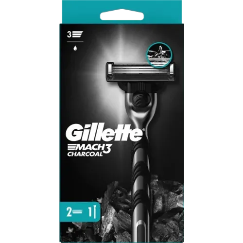 Gillette Mach3 Charcoal brijač + 2 britvice, 1 komad slika 1