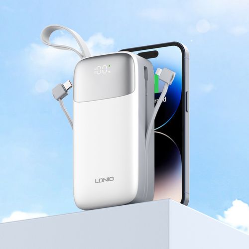 LDNIO POWER BANK 30000mAh 22,5W 5V 3A 2 PORT (2A) + 2 CABLE (1C1L) PQ30 slika 6