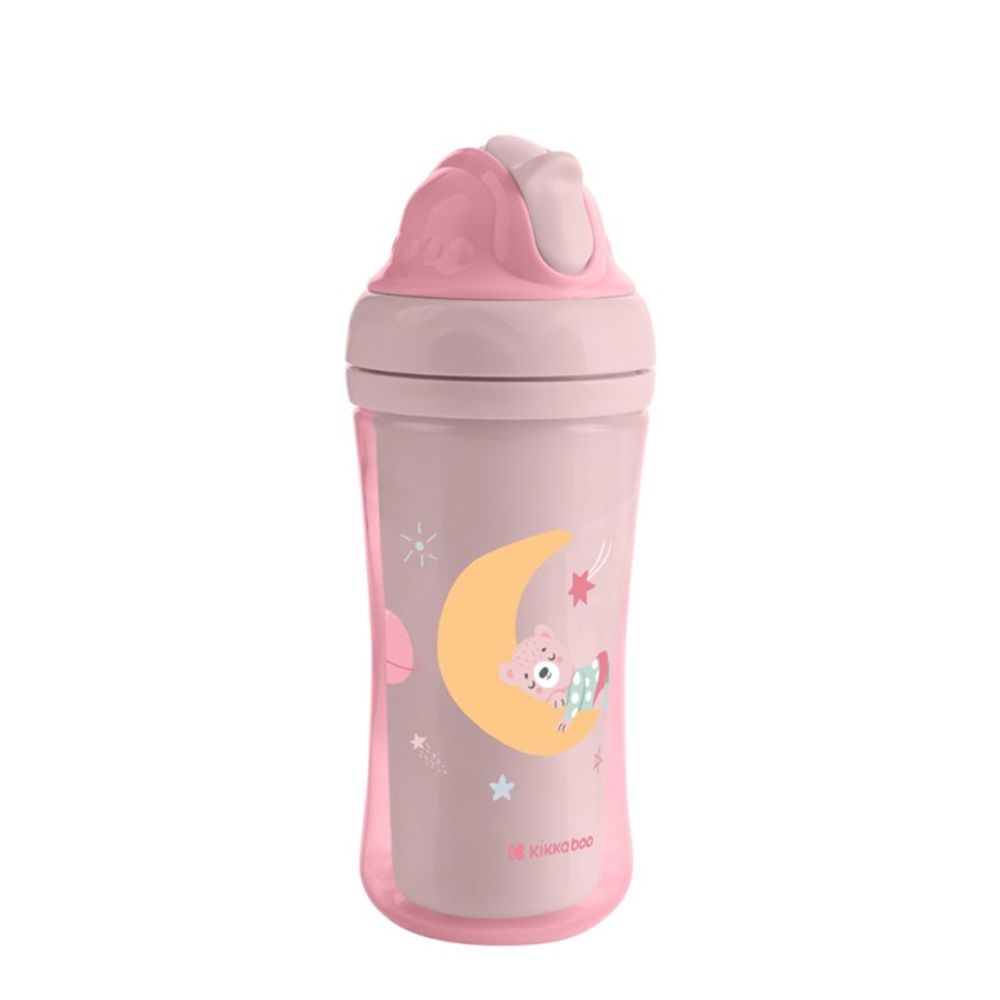 Kikka Boo Čaša sa silikonskom slamkom Moony Me 220ml, Pink slika 2